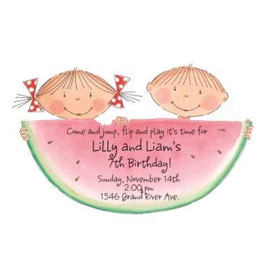 Birthday Invitations, Watermelon Kids, Picture Perfect